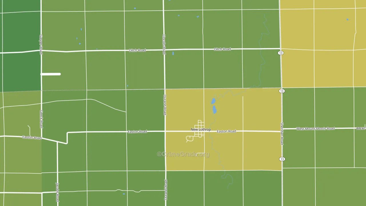 48460, MI Map of Vehicle Theft Rates