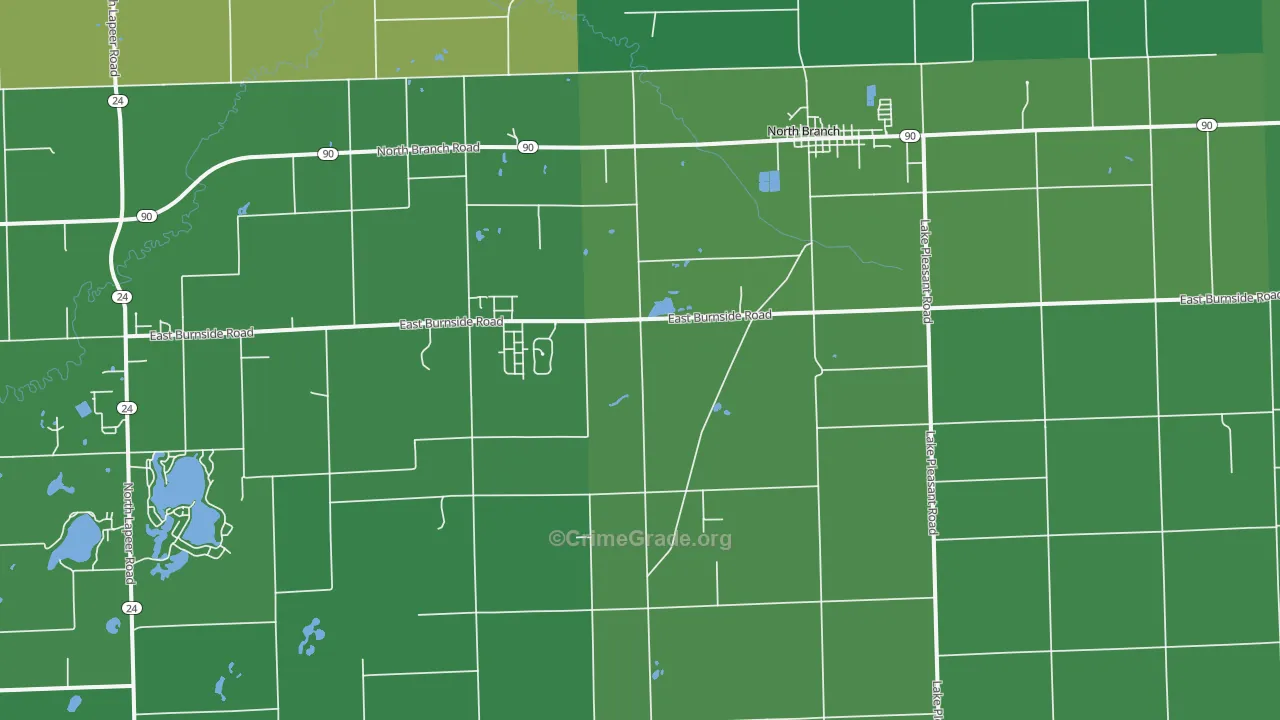 48461, MI Map of Vehicle Theft Rates