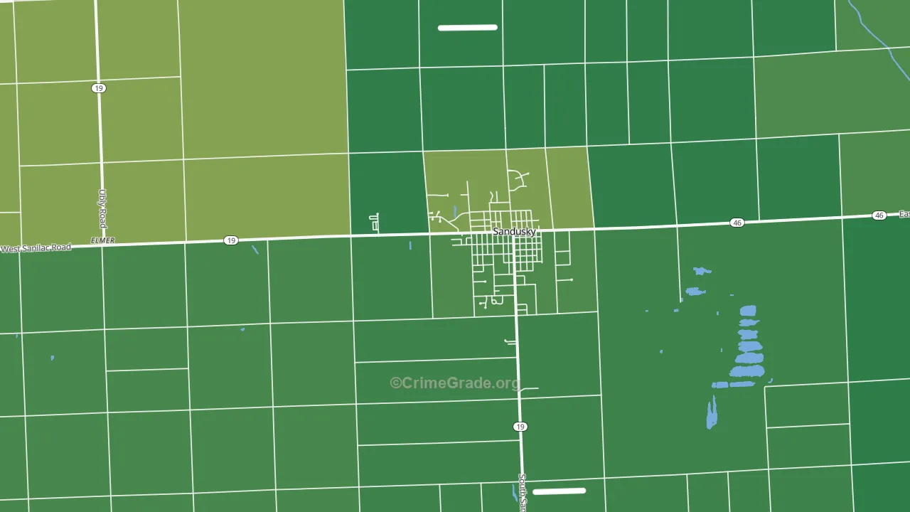 48471, MI Map of Vehicle Theft Rates