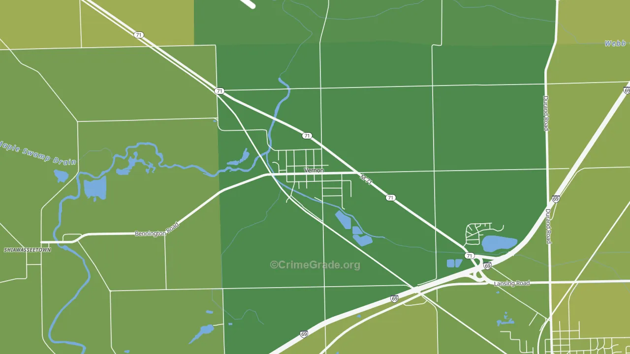 48476, MI Map of Vehicle Theft Rates