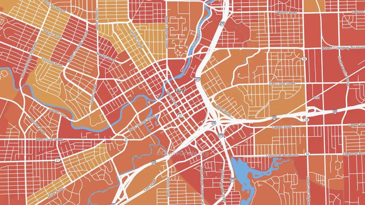 48502, MI Map of Vehicle Theft Rates