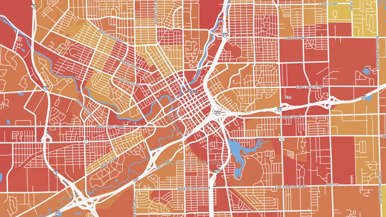 48503, MI Map of Vehicle Theft Rates