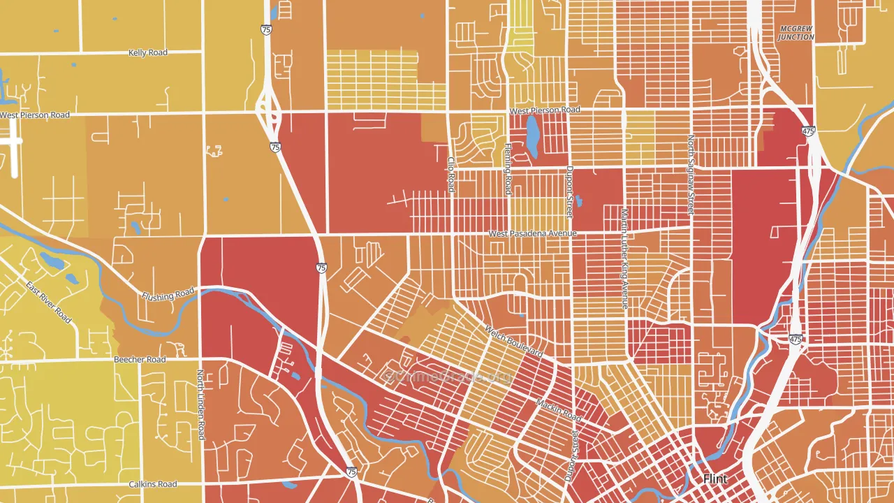 48504, MI Map of Vehicle Theft Rates