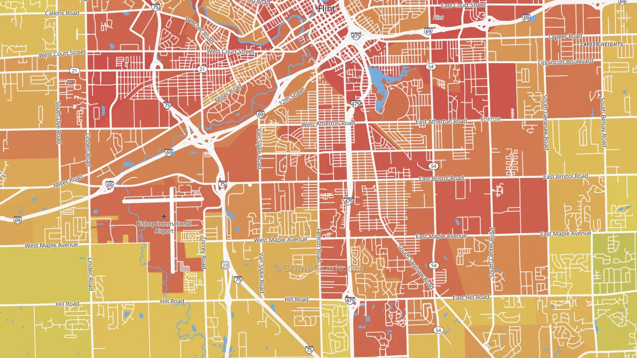48507, MI Map of Vehicle Theft Rates