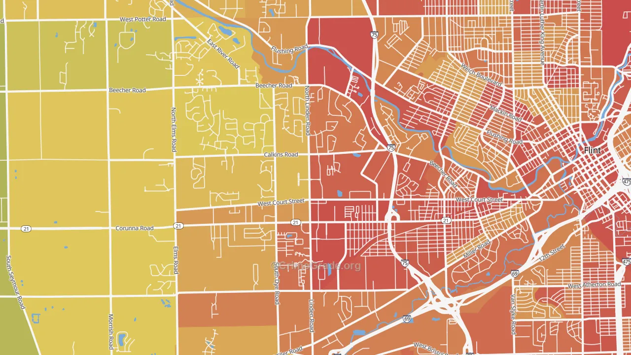 48532, MI Map of Vehicle Theft Rates