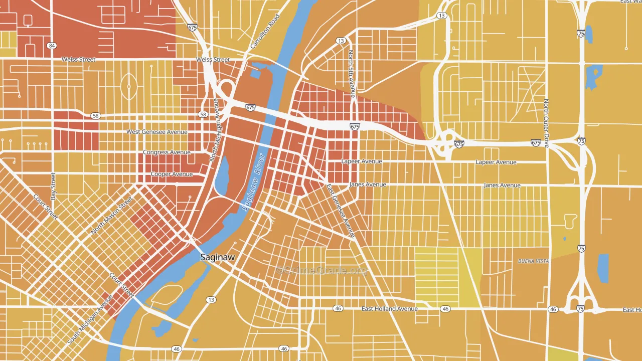 48607, MI Map of Vehicle Theft Rates