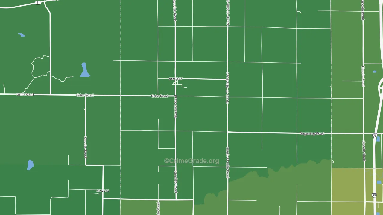 48613, MI Map of Vehicle Theft Rates