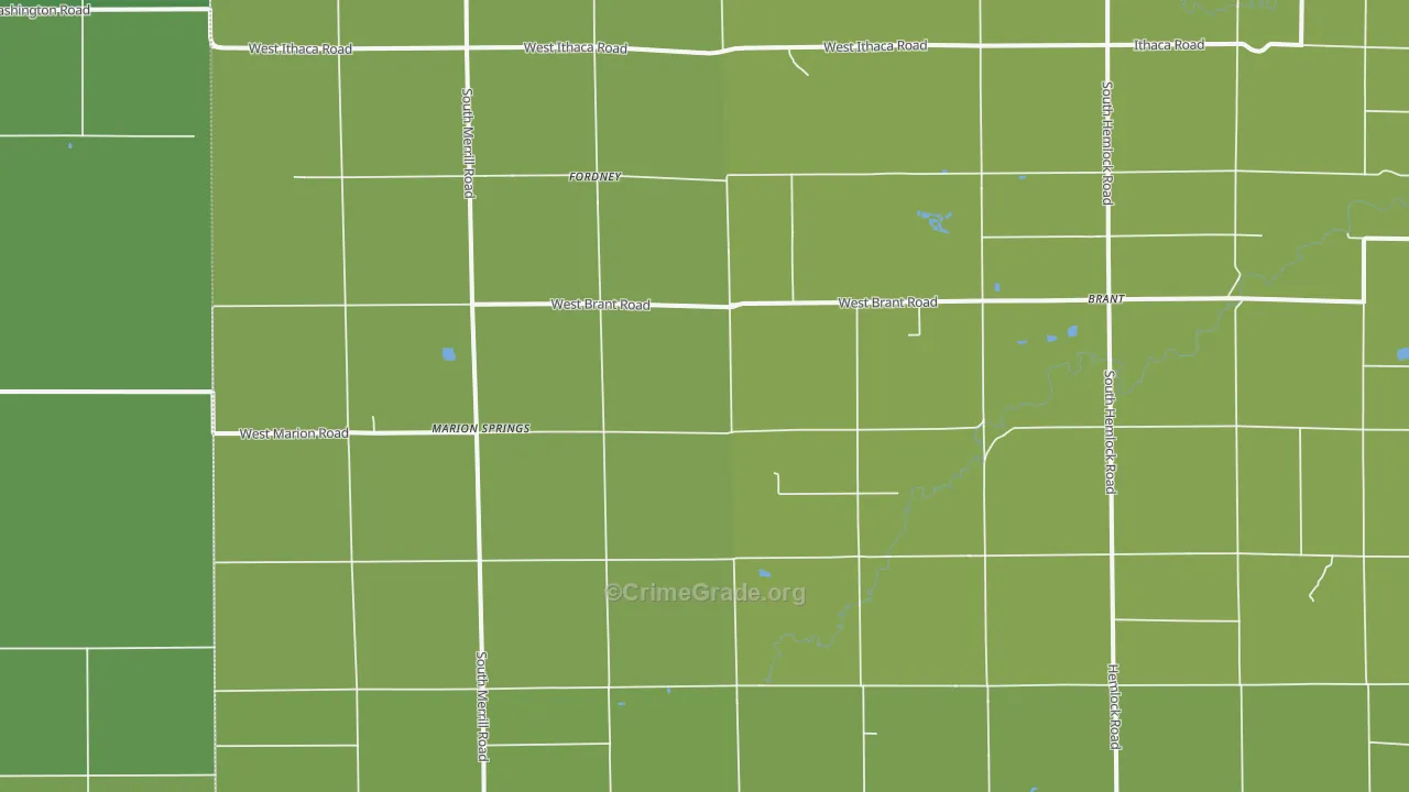 48614, MI Map of Vehicle Theft Rates