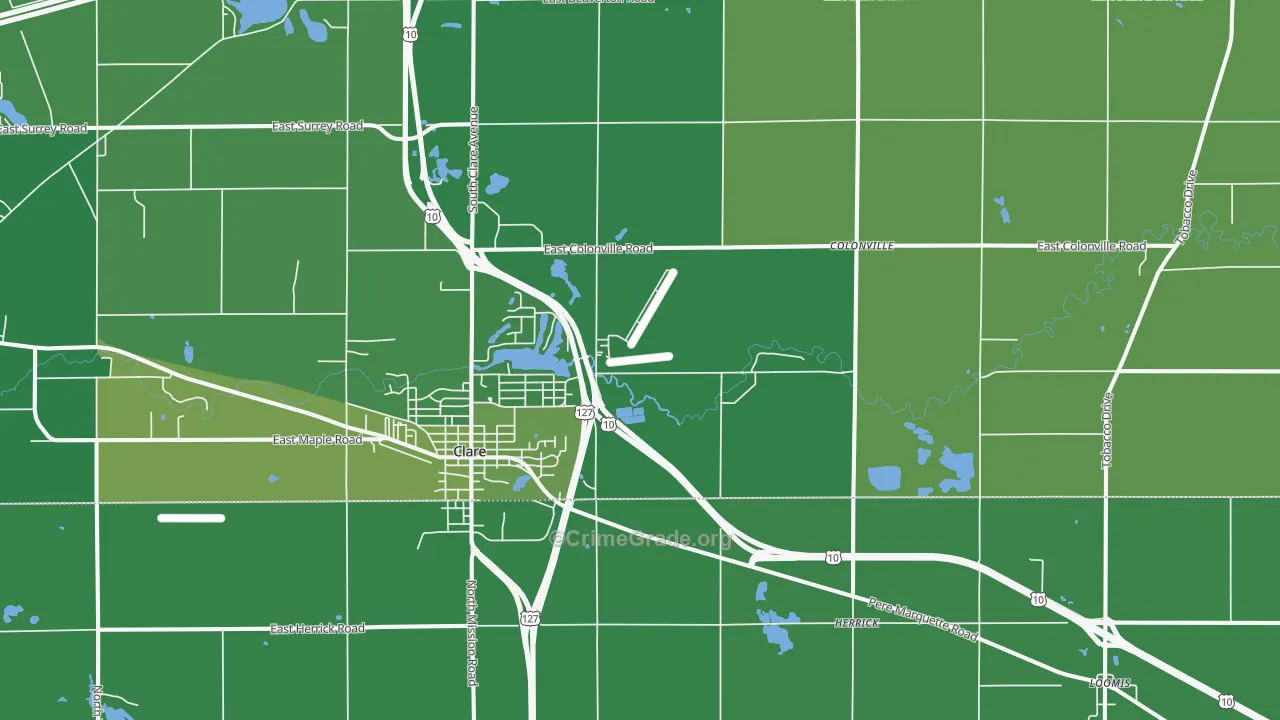 48617, MI Map of Vehicle Theft Rates