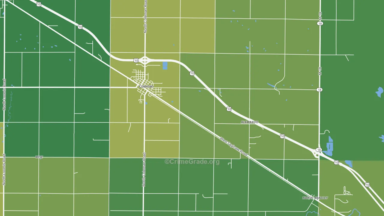 48618, MI Map of Vehicle Theft Rates