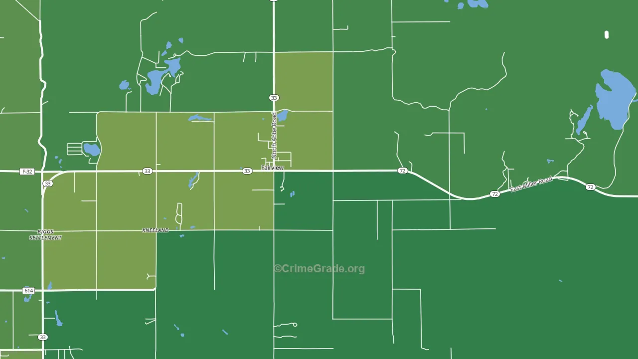 48621, MI Map of Vehicle Theft Rates