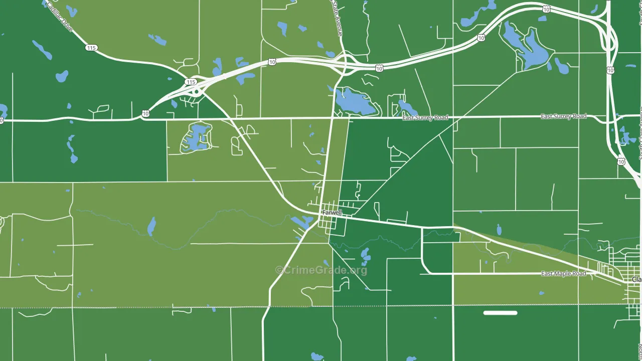 48622, MI Map of Vehicle Theft Rates