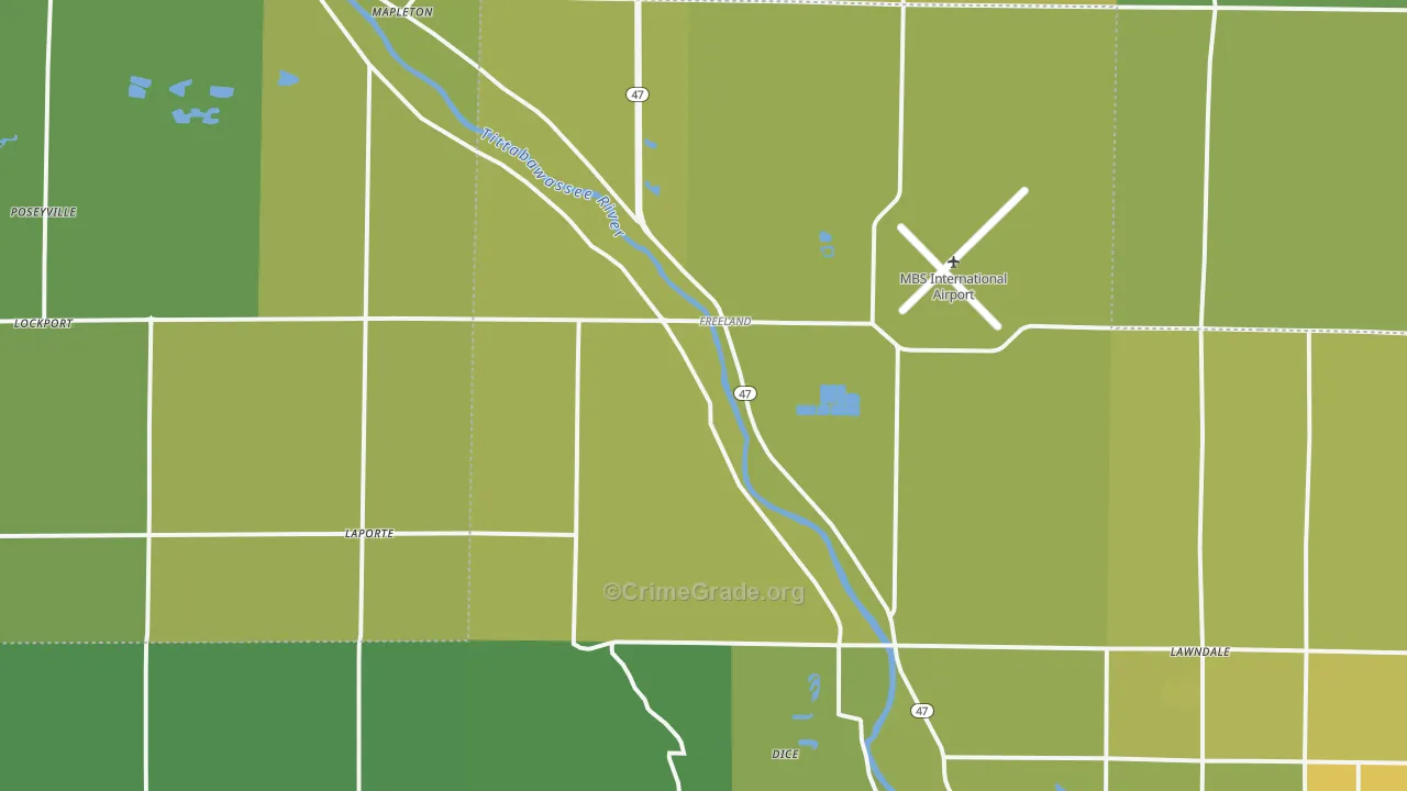 48623, MI Map of Vehicle Theft Rates