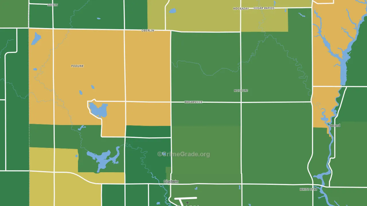 48624, MI Map of Vehicle Theft Rates