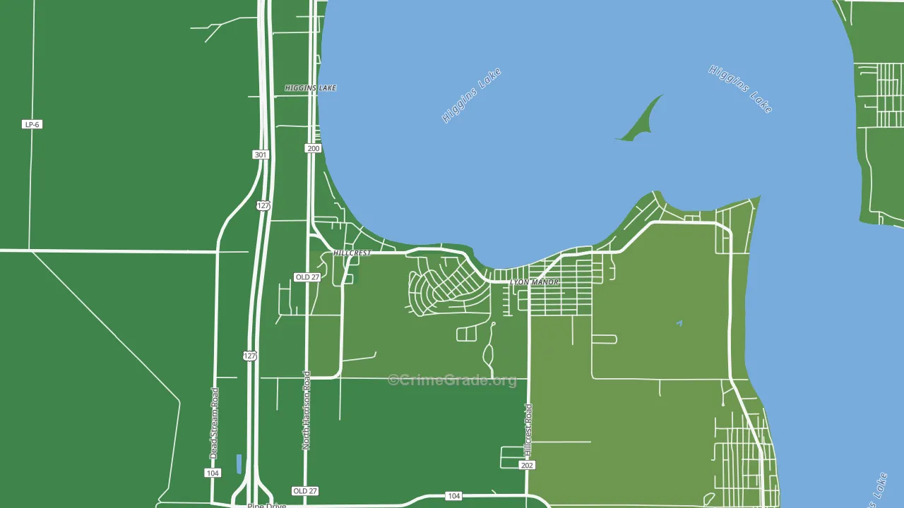 48627, MI Map of Vehicle Theft Rates
