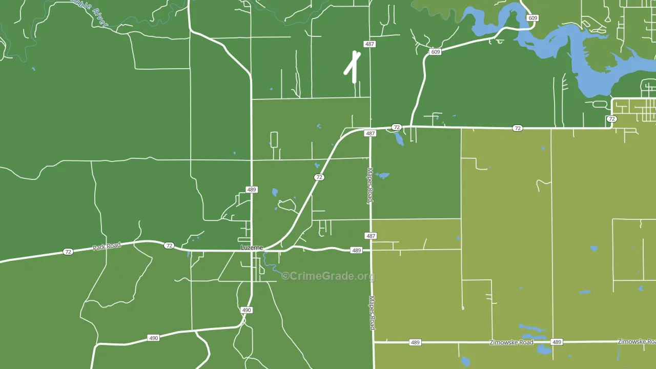 48636, MI Map of Vehicle Theft Rates