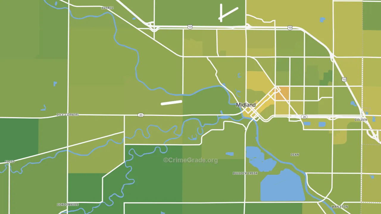 48640, MI Map of Vehicle Theft Rates