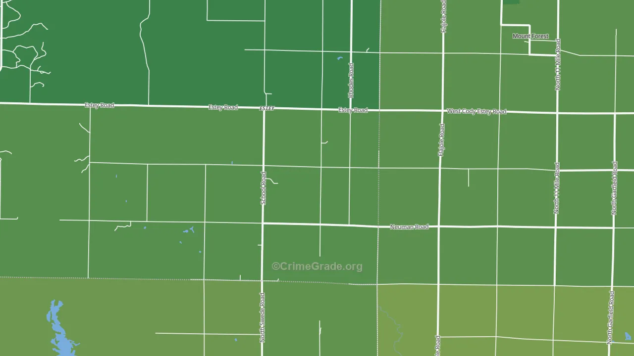 48652, MI Map of Vehicle Theft Rates