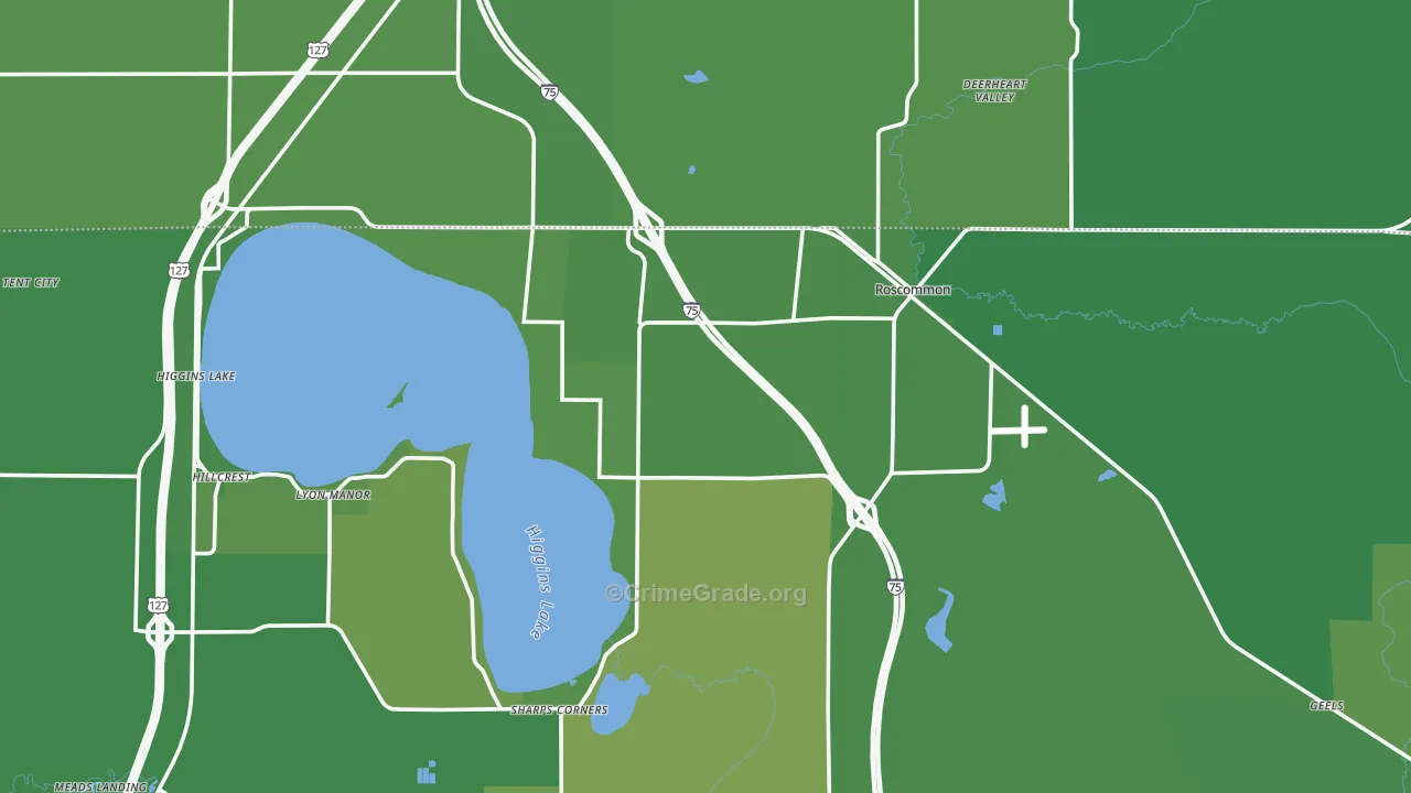 48653, MI Map of Vehicle Theft Rates