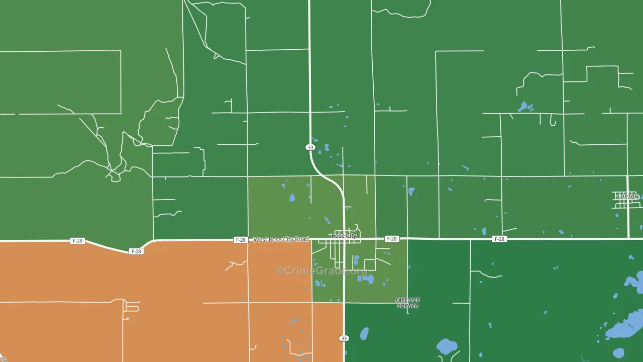 48654, MI Map of Vehicle Theft Rates