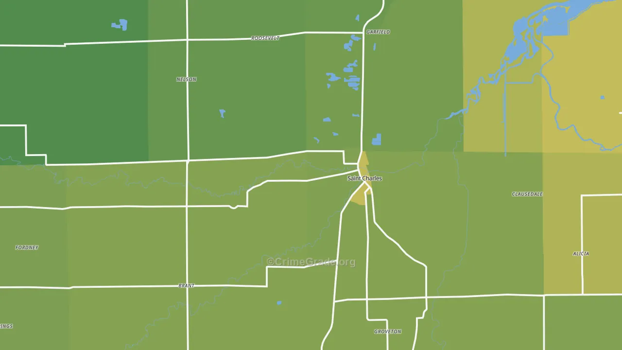 48655, MI Map of Vehicle Theft Rates