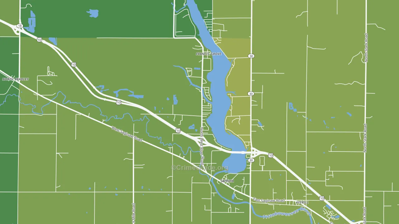 48657, MI Map of Vehicle Theft Rates