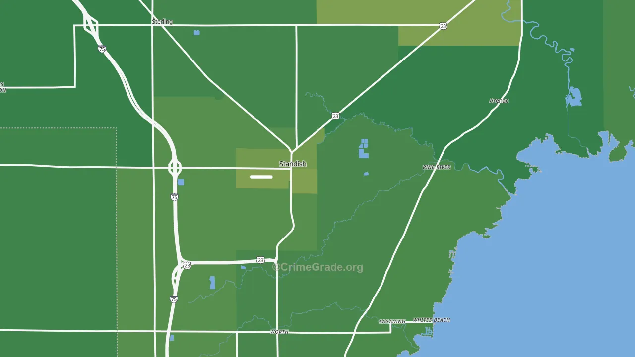 48658, MI Map of Vehicle Theft Rates