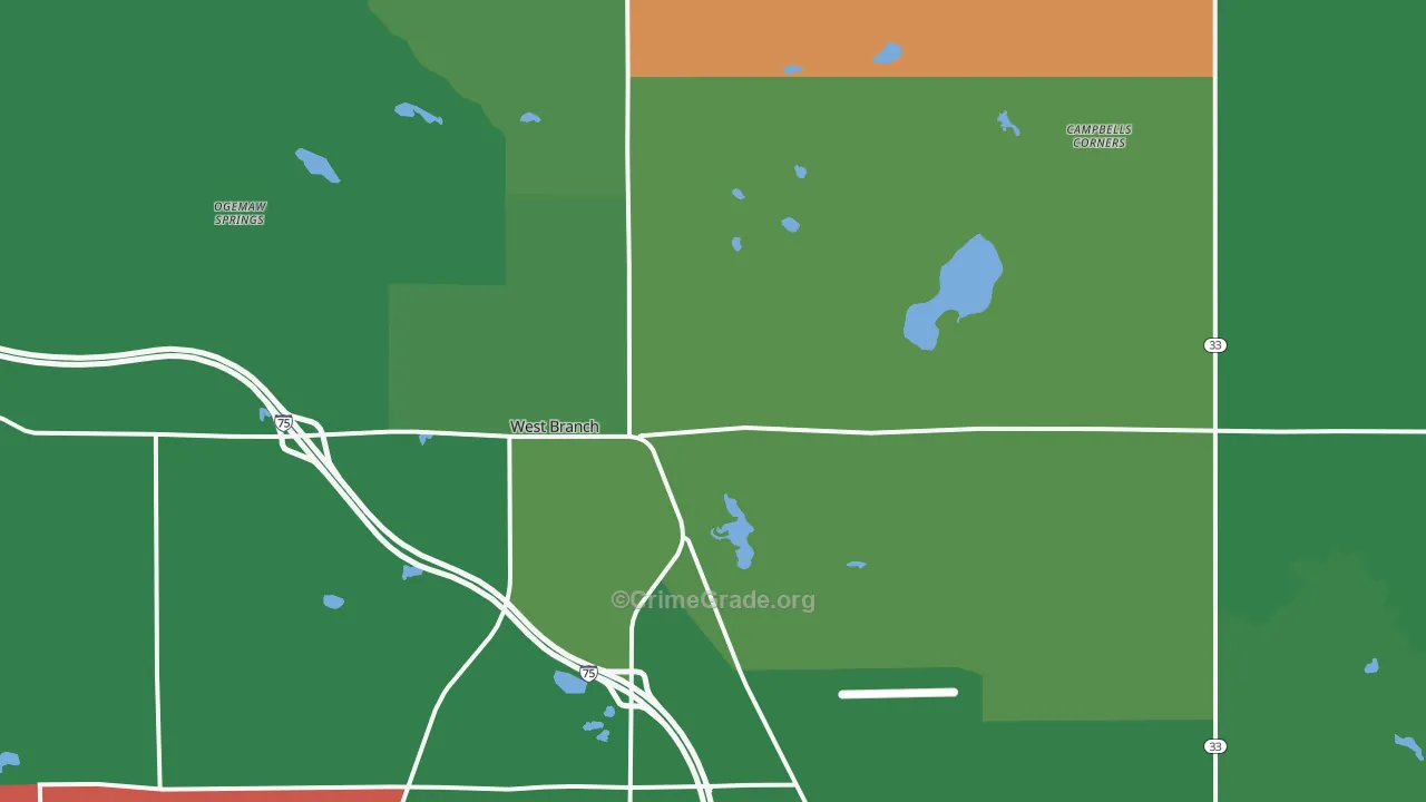 48661, MI Map of Vehicle Theft Rates
