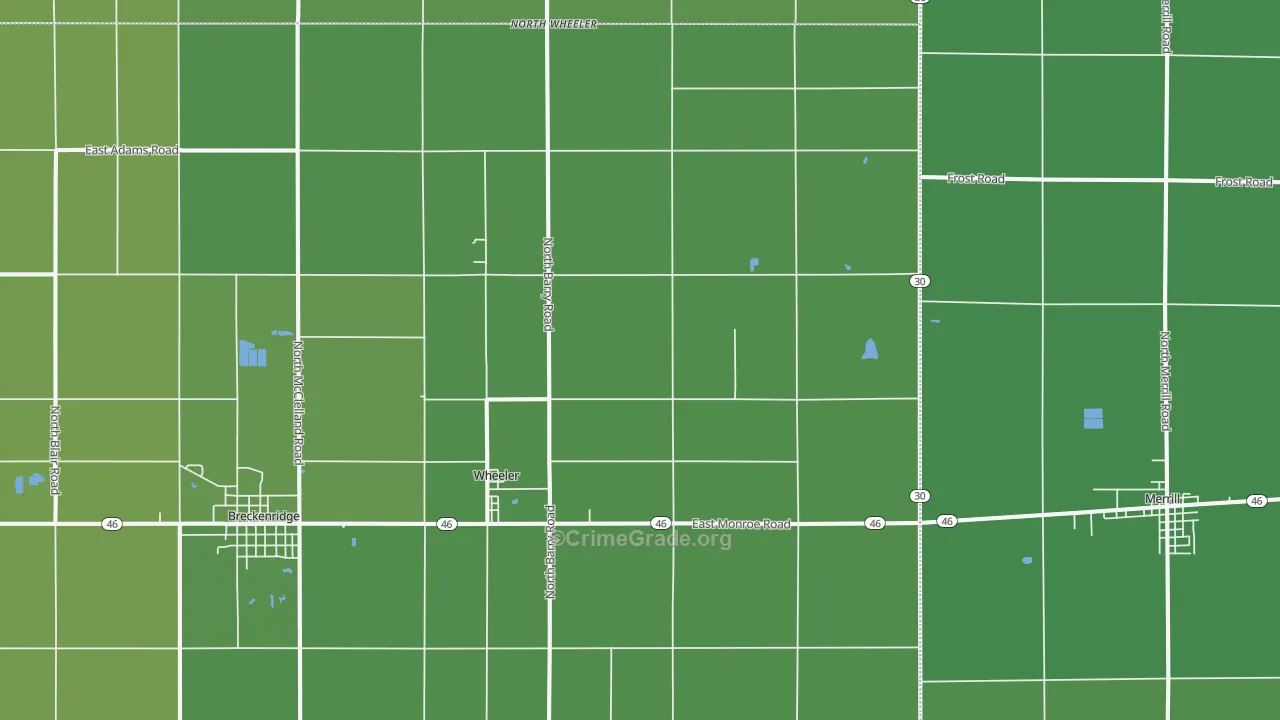 48662, MI Map of Vehicle Theft Rates