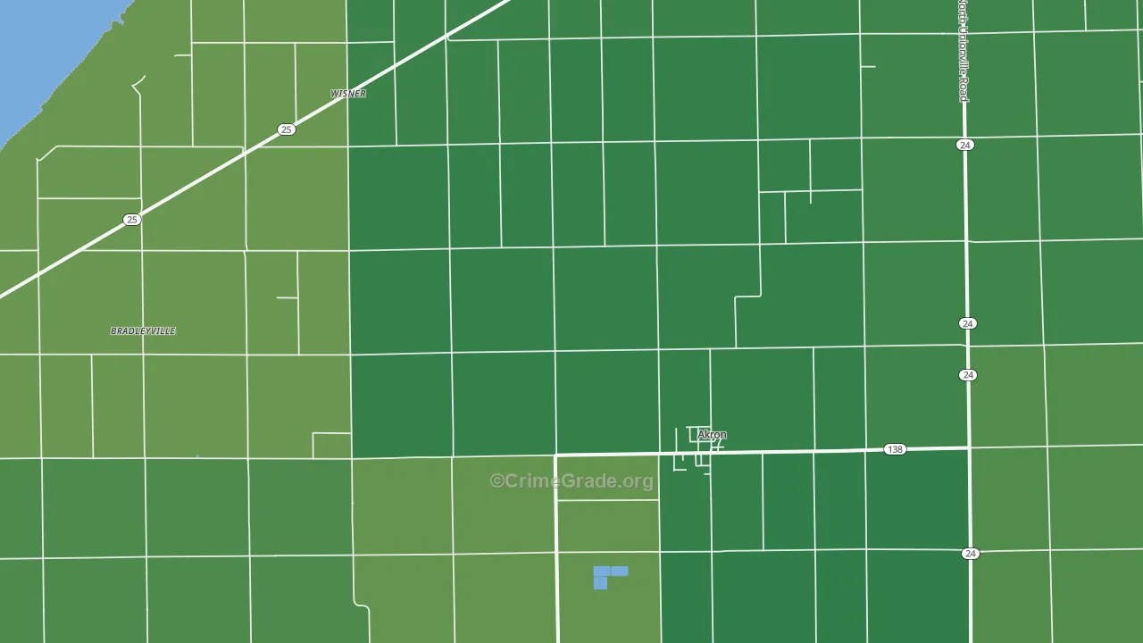 48701, MI Map of Vehicle Theft Rates