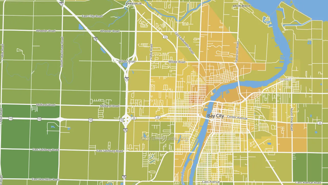 48706, MI Map of Vehicle Theft Rates
