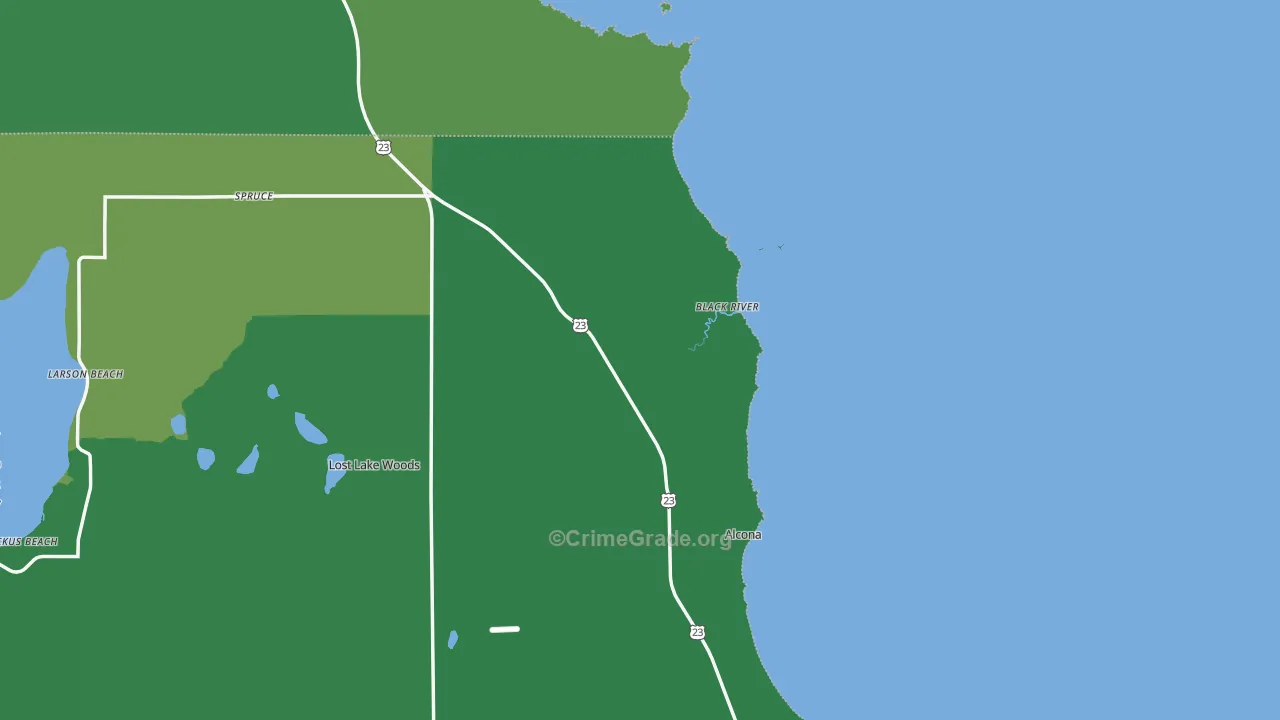 48721, MI Map of Vehicle Theft Rates