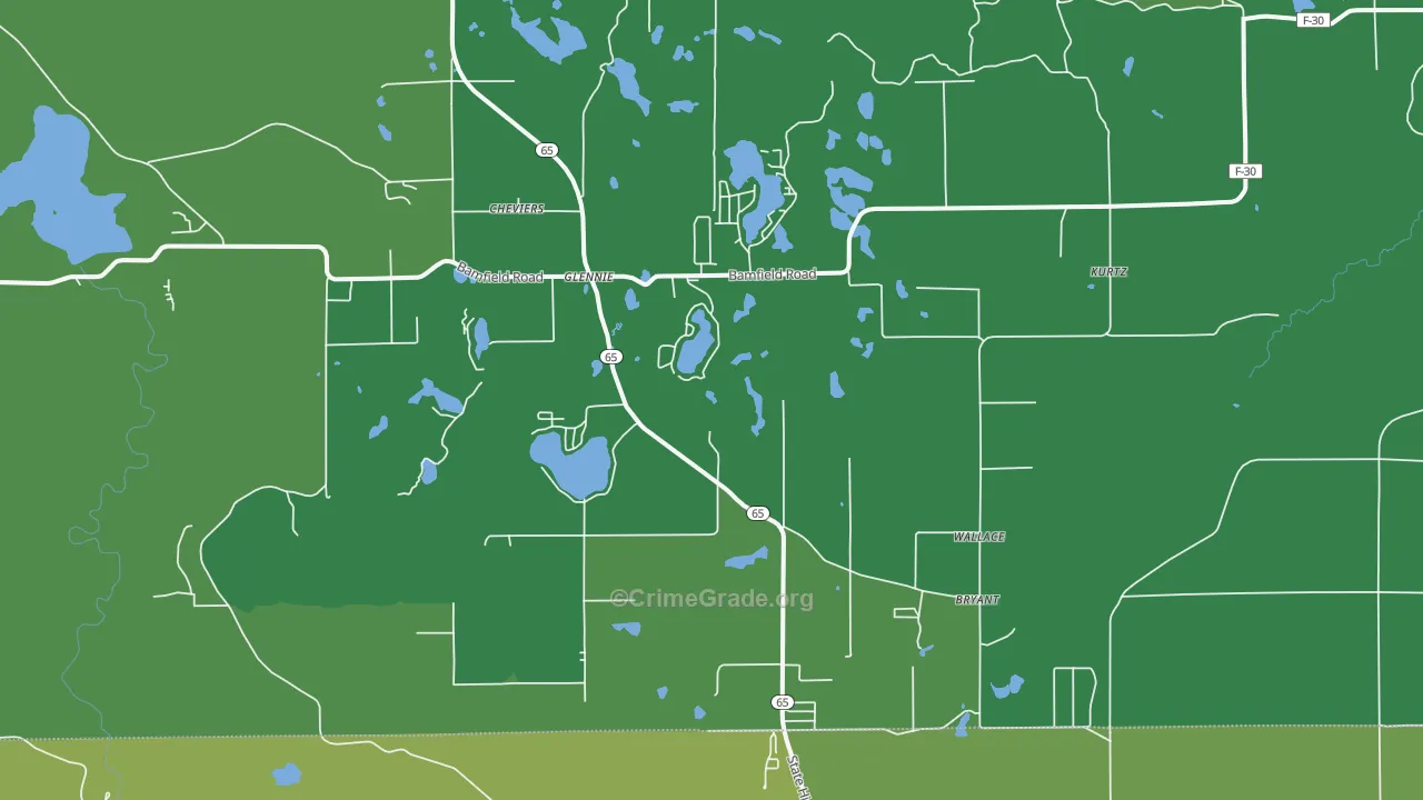 48737, MI Map of Vehicle Theft Rates