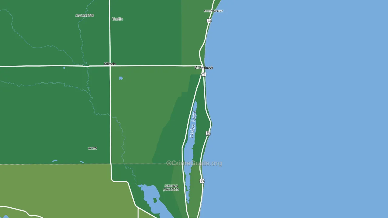 48738, MI Map of Vehicle Theft Rates