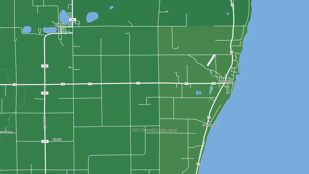 48740, MI Map of Vehicle Theft Rates