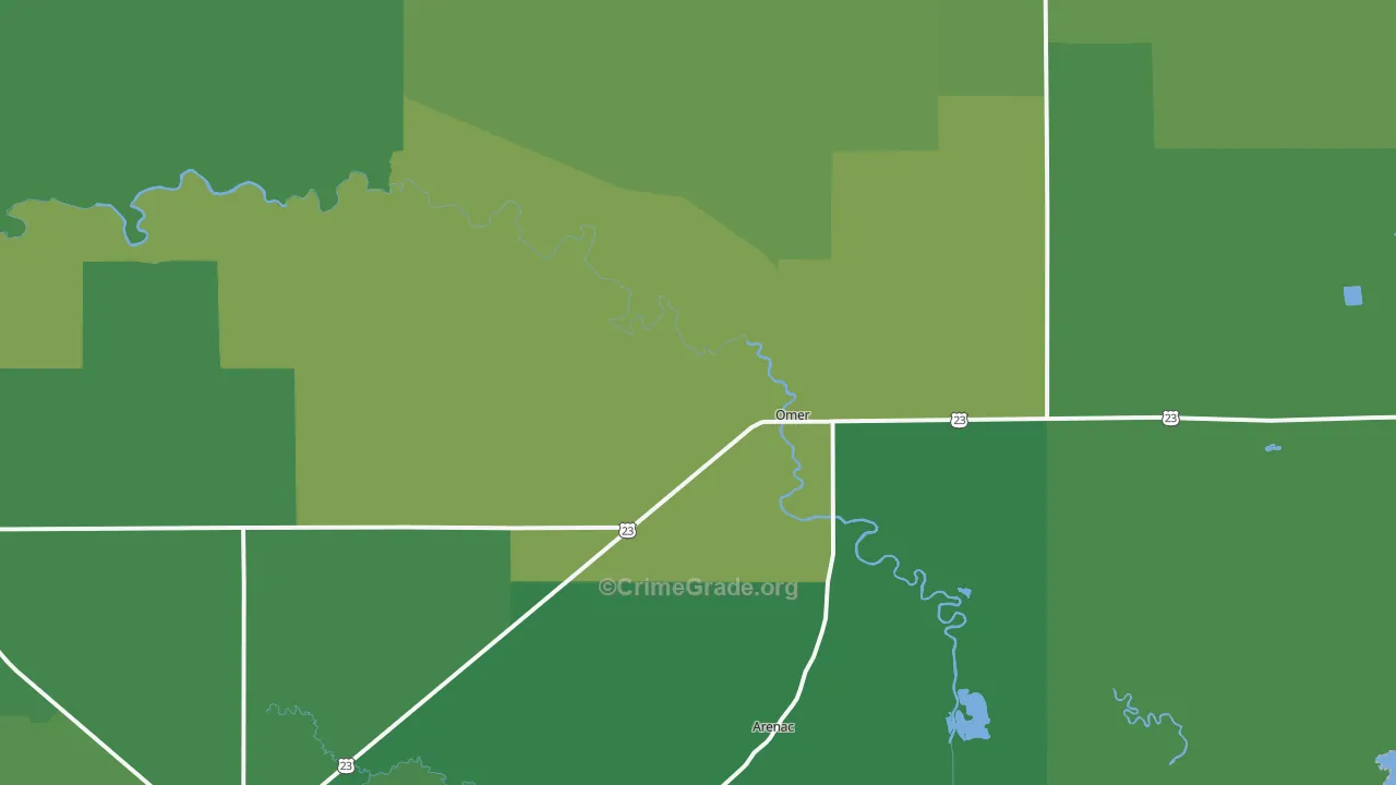 48749, MI Map of Vehicle Theft Rates