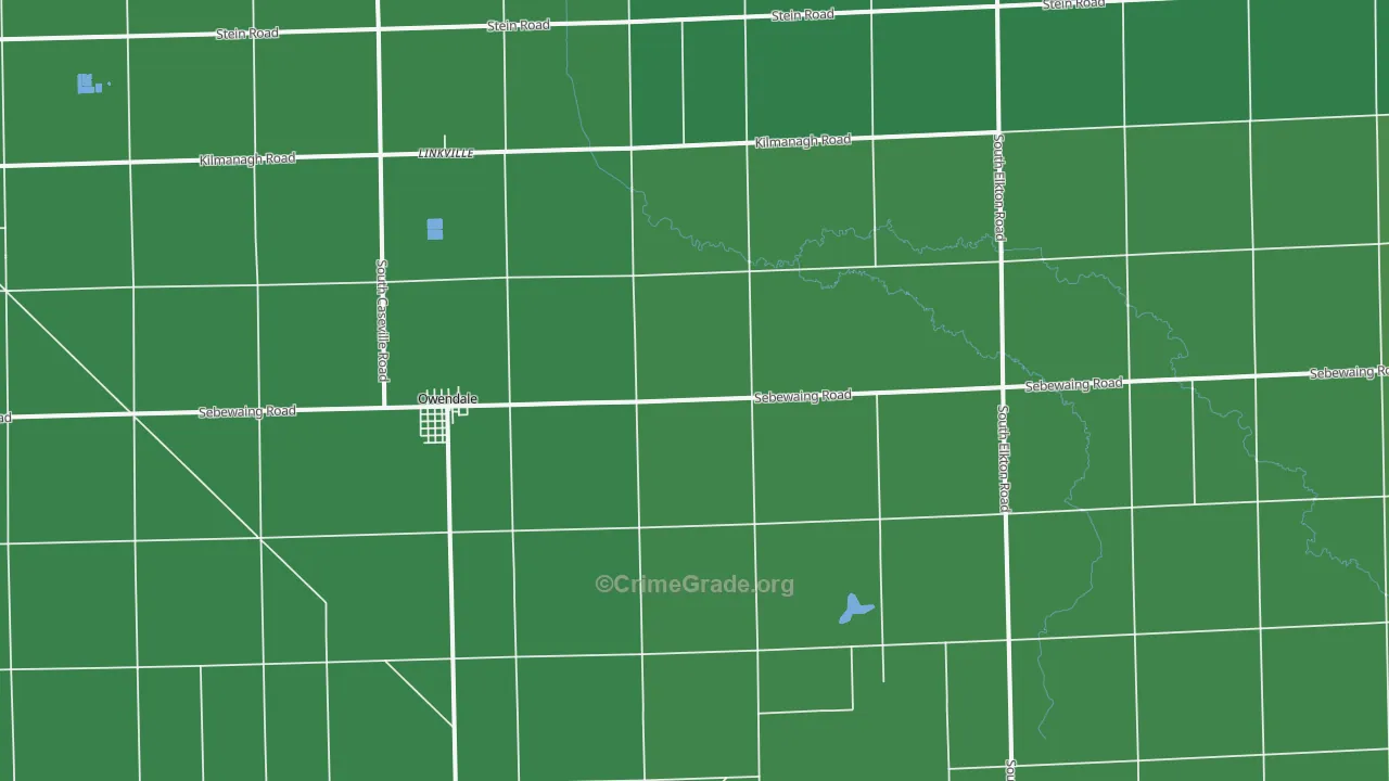 48754, MI Map of Vehicle Theft Rates