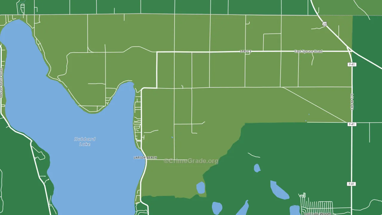 48762, MI Map of Vehicle Theft Rates