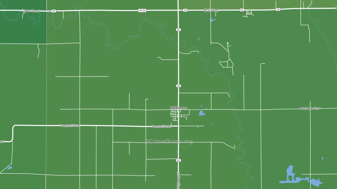 48770, MI Map of Vehicle Theft Rates