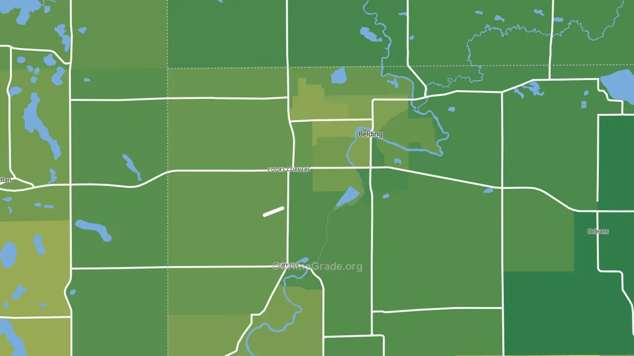 48809, MI Map of Vehicle Theft Rates
