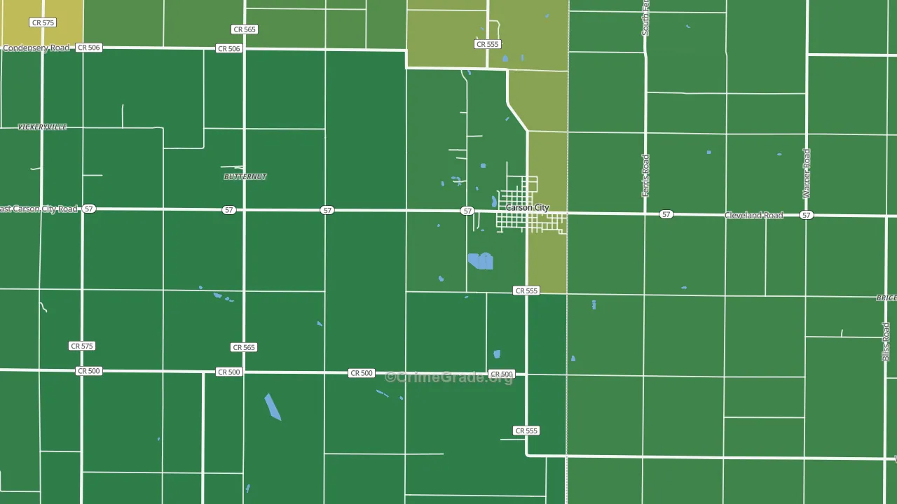 48811, MI Map of Vehicle Theft Rates