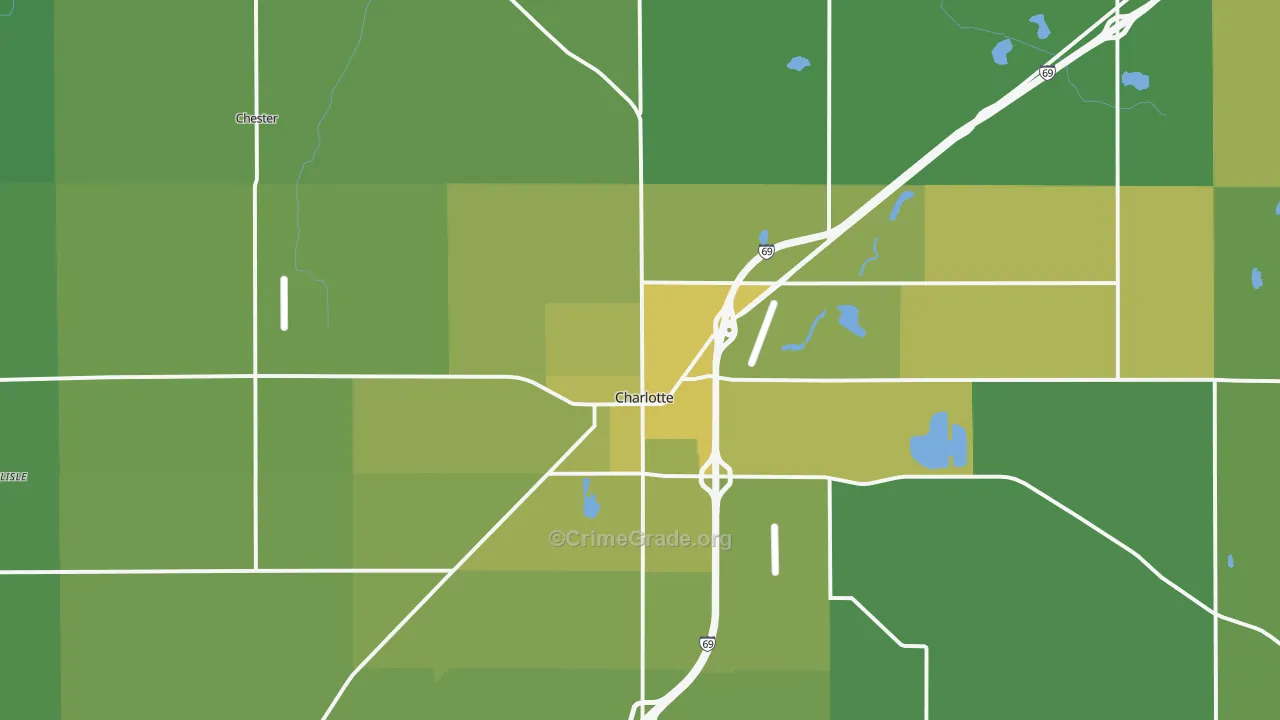 48813, MI Map of Vehicle Theft Rates