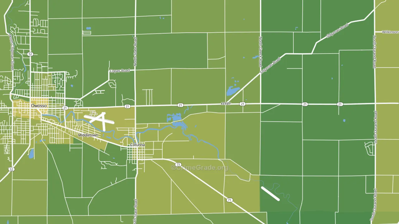 48817, MI Map of Vehicle Theft Rates