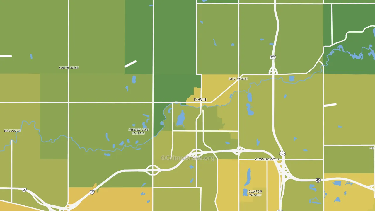 48820, MI Map of Vehicle Theft Rates