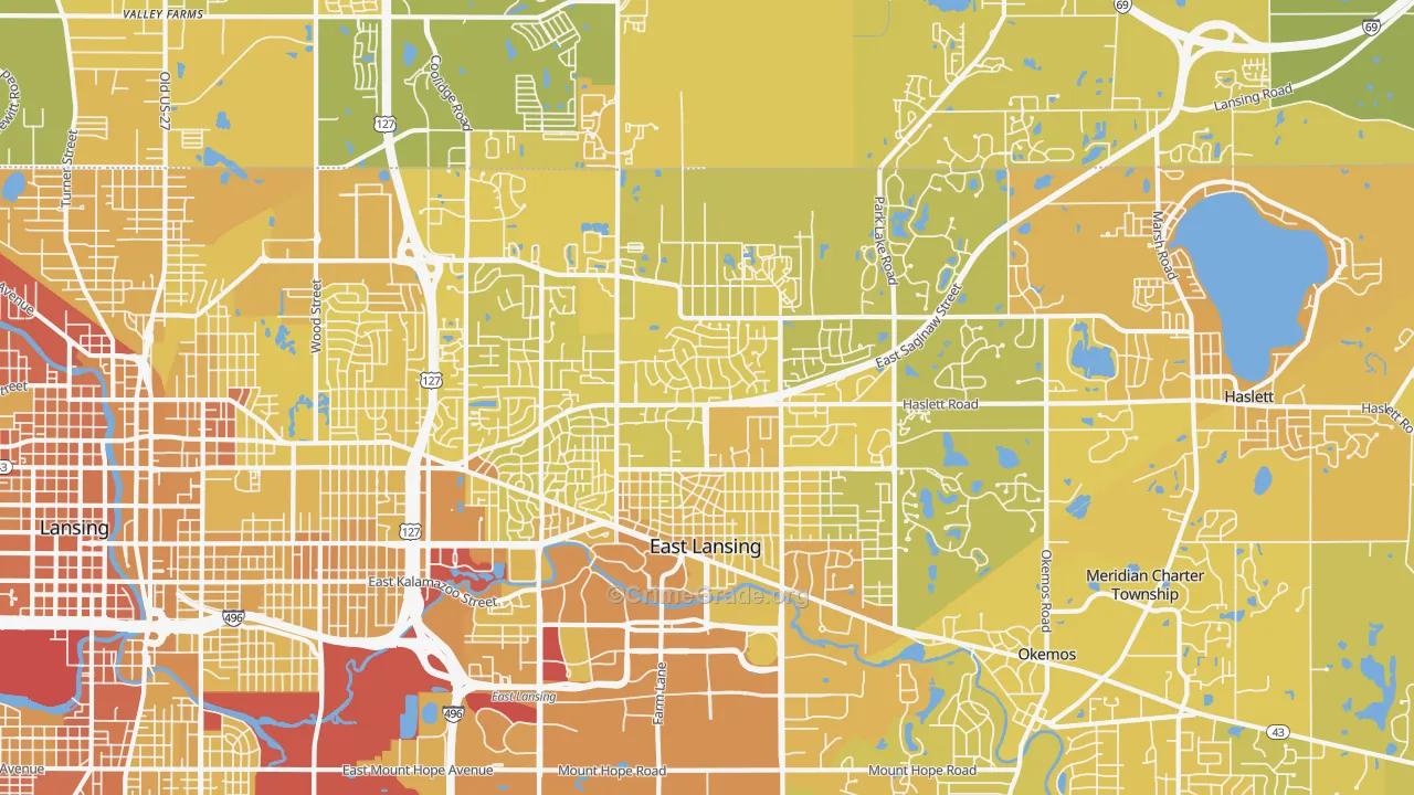 48823, MI Map of Vehicle Theft Rates