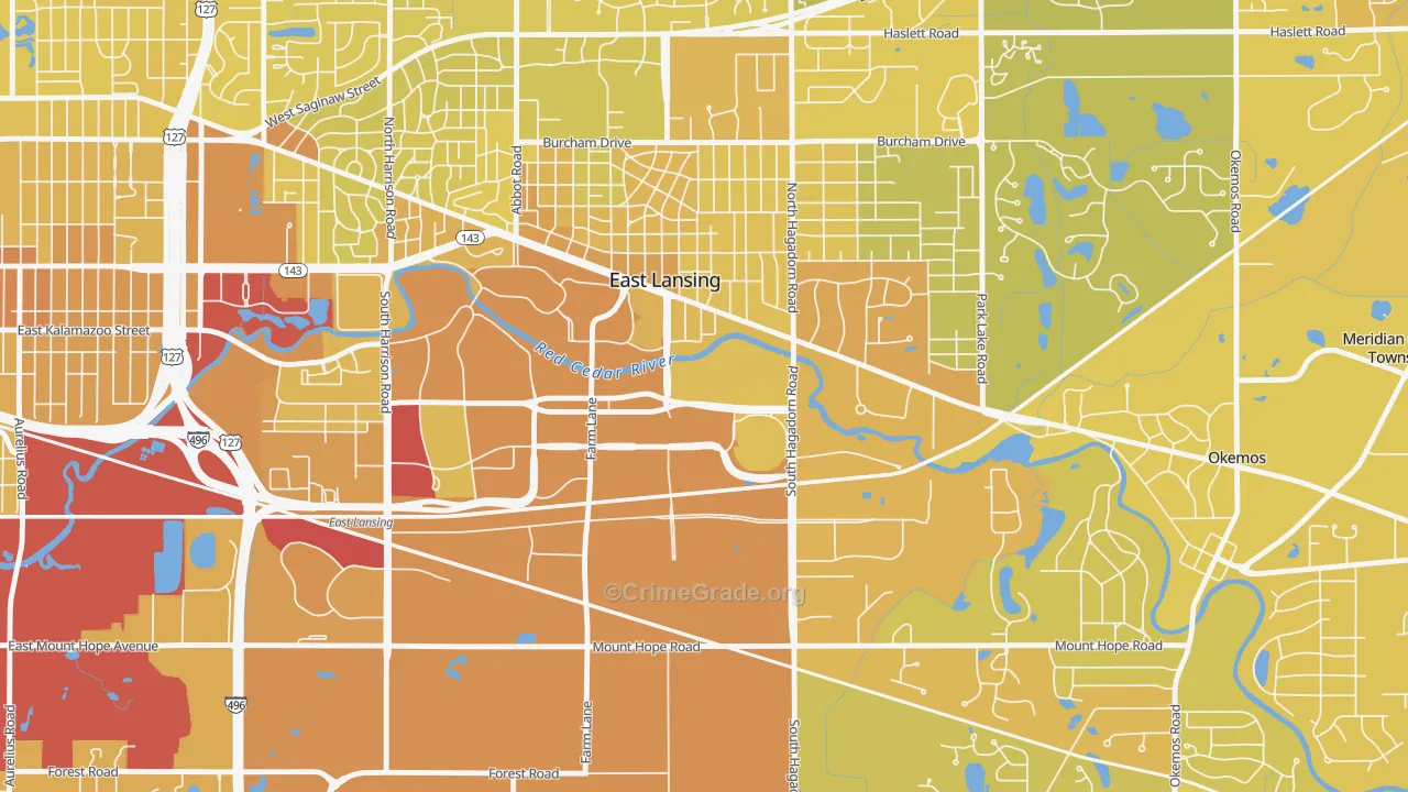48824, MI Map of Vehicle Theft Rates