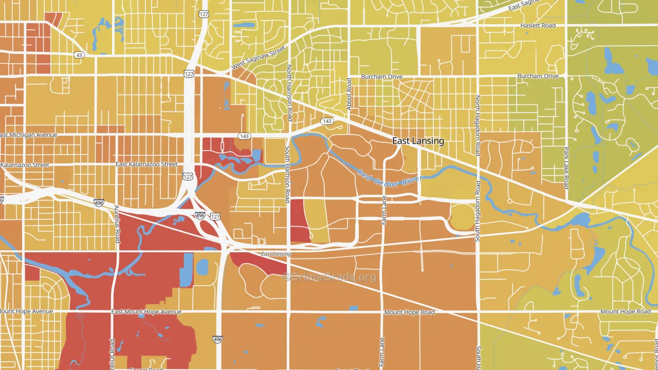 48825, MI Map of Vehicle Theft Rates