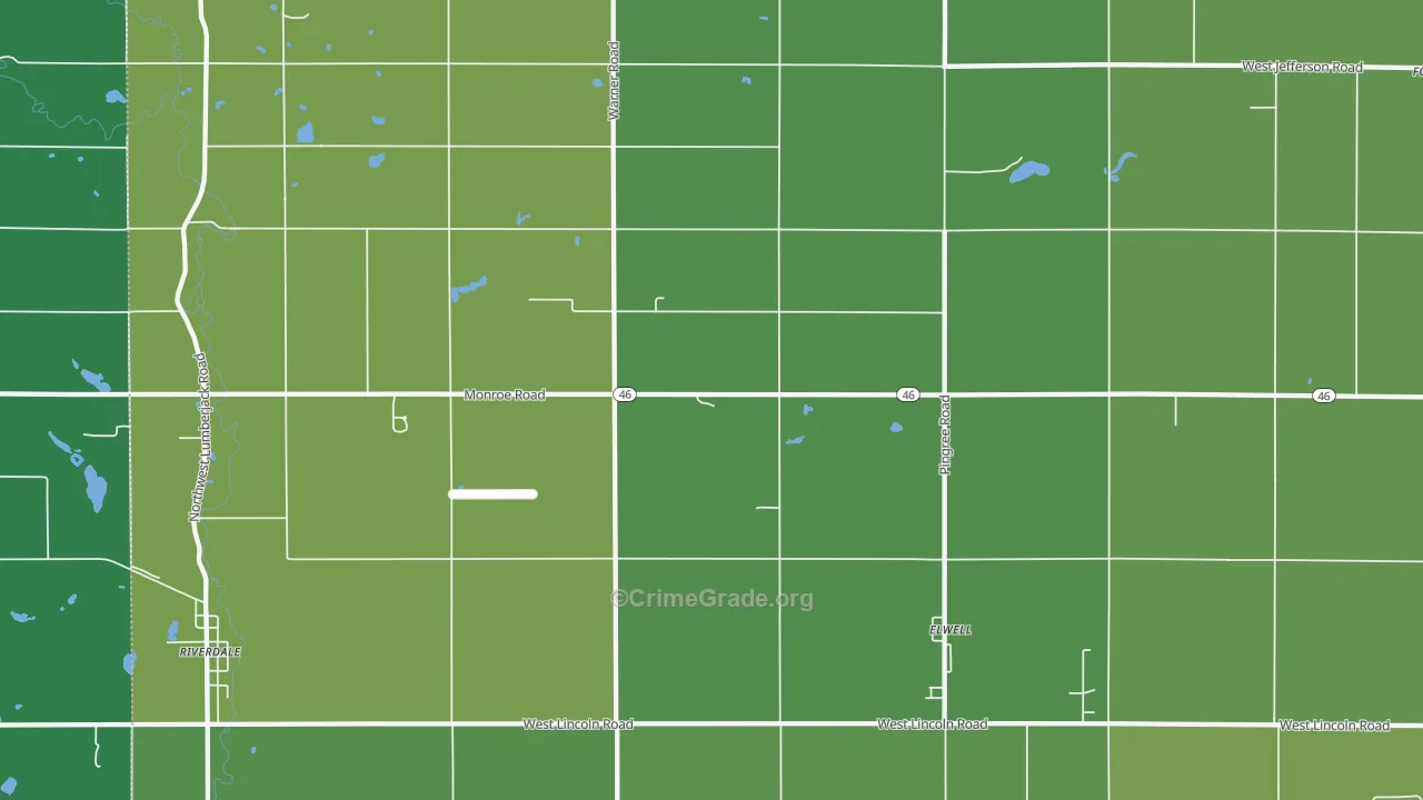 48832, MI Map of Vehicle Theft Rates