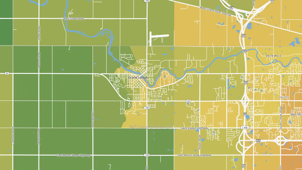 48837, MI Map of Vehicle Theft Rates