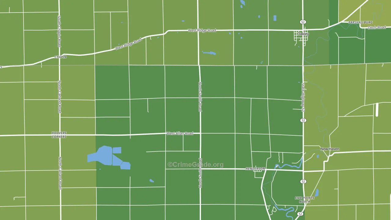 48841, MI Map of Vehicle Theft Rates